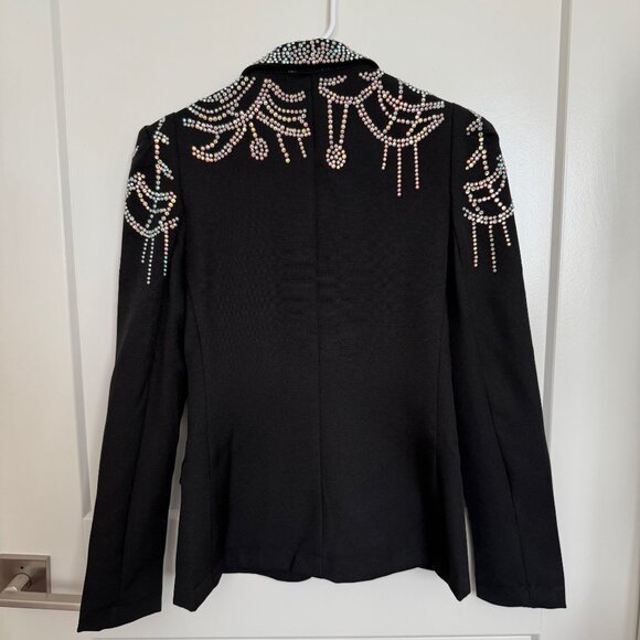 A. Peach *NWT Women's Small* Rhinestone embellished blazer black - Picture 5 of 7